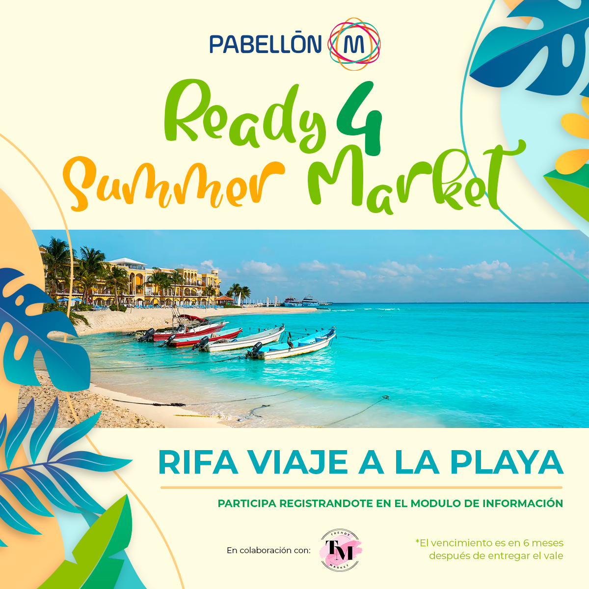 ¿Vendrás al evento Ready For Summer en nuestro Lobby este 26 y 27 de Mayo? 👀

¡Tendremos una rifa para un viaje a la Playa! Regístrate en el módulo de información ubicado en el Lobby!🏖

*Hospedaje en Cozumel, Playa del Carmen o Cancún. 4 días y 3 noches. 2 adultos y 2 menores.*