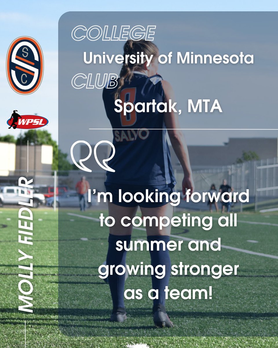 Announcing our 2023 roster… welcome Molly Fiedler!! Molly returns for her second @SalvoWPSL season after a great career with pro side Spartak (Serbia) and @GopherSoccer! Welcome, Molly! #SalvoSoccer
