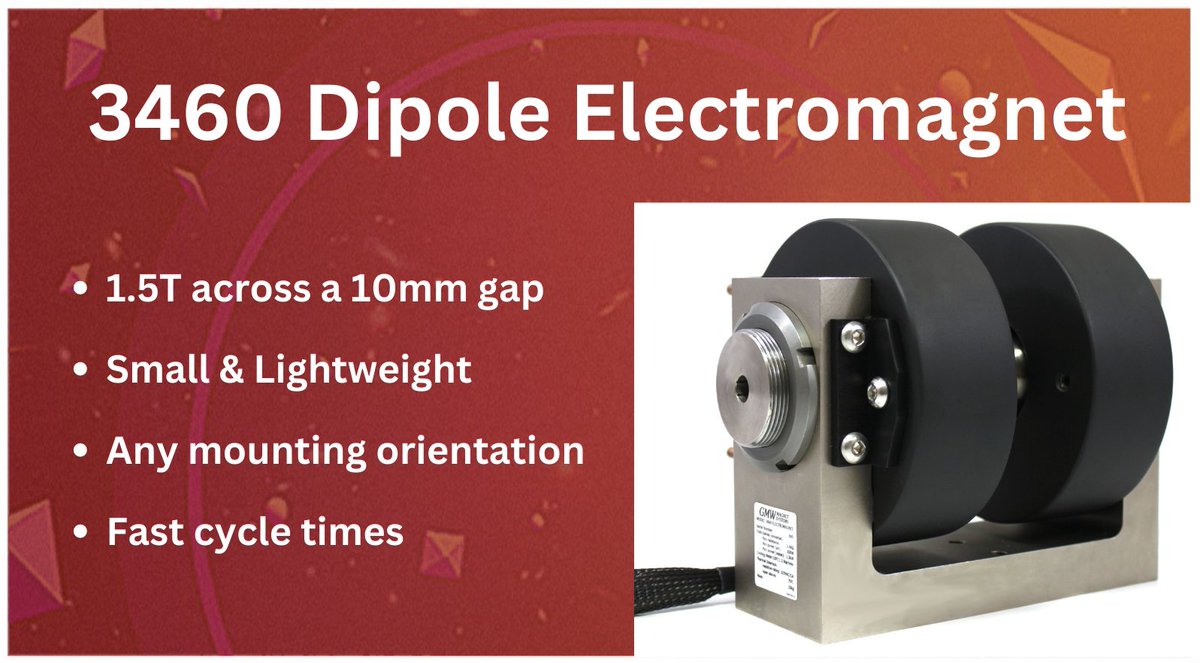 We're excited to announce that the new 3460 Dipole Electromagnet page is now live on our website. Check it out and make sure to scroll all the way to the bottom! gmw.com/product/3460-d…

#electromagnet #electromagnetic #dipole #magnetism #gmw #gmwmagnets