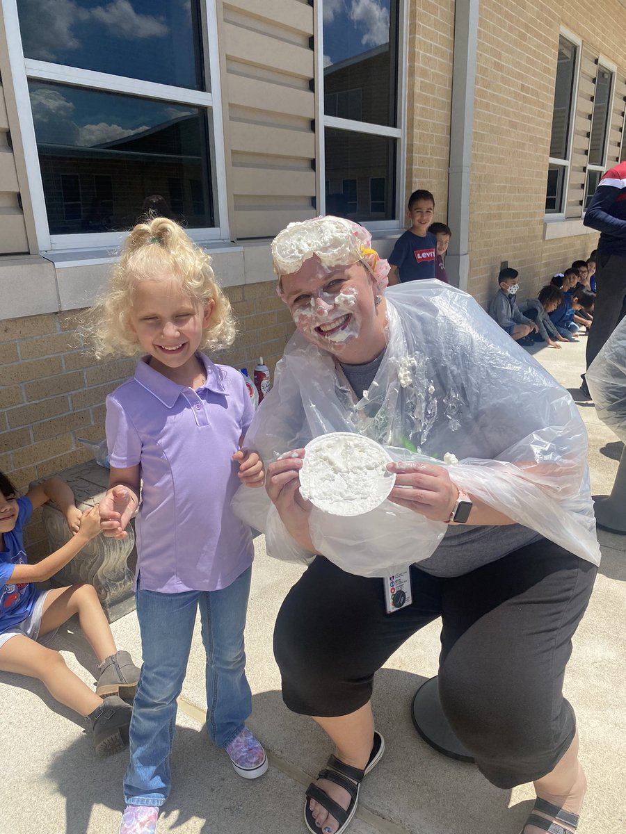 Pie in face fun! Congrats to the students that met their dream box and Zearn goals! #jeschat