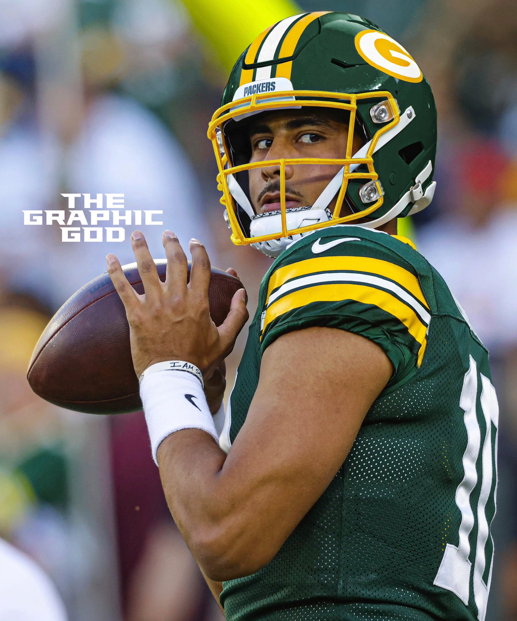 Green Bay Packers helmet design depicting the Packers helmet in all Green. Photo Credit: (@TheGraphicGod_ on Twitter)