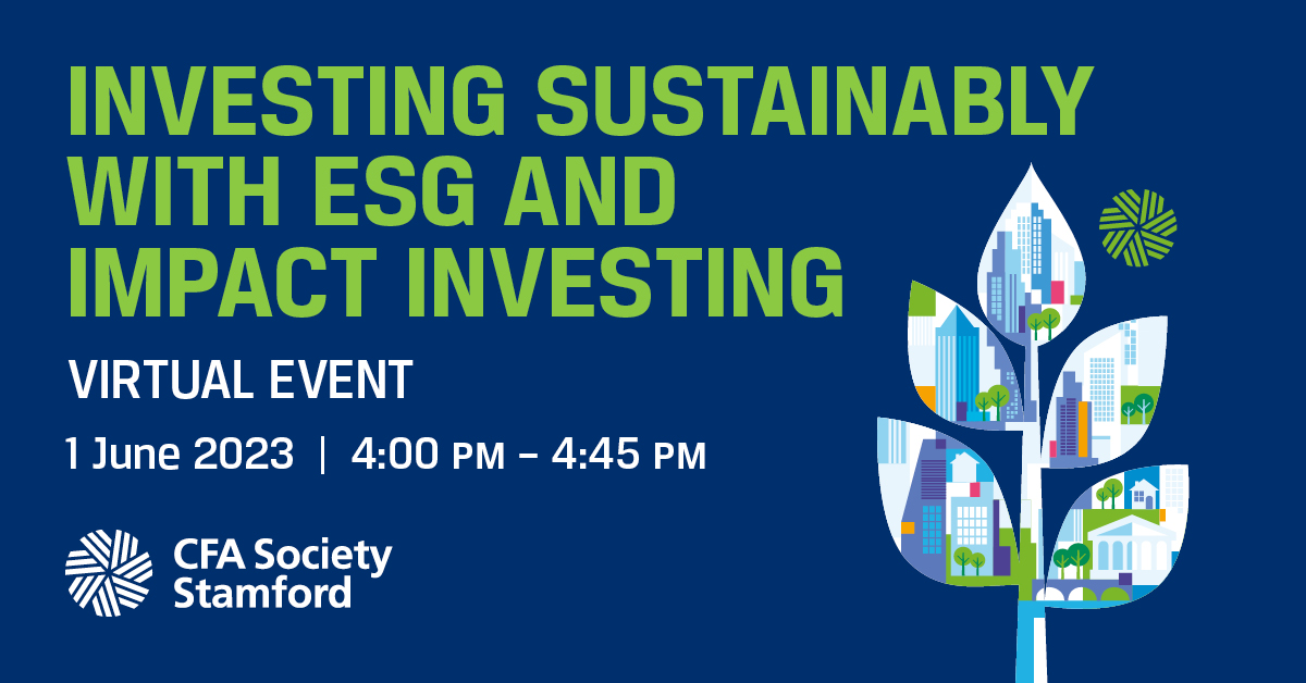 On June 1st, Candice Tse of Goldman Sachs Asset Management, will provide an overview of ESG and impact investing, along with a framework that investors can use to integrate investment strategies.

Join us. Read more &amp; Register: events.r20.constantcontact.com/register/event…