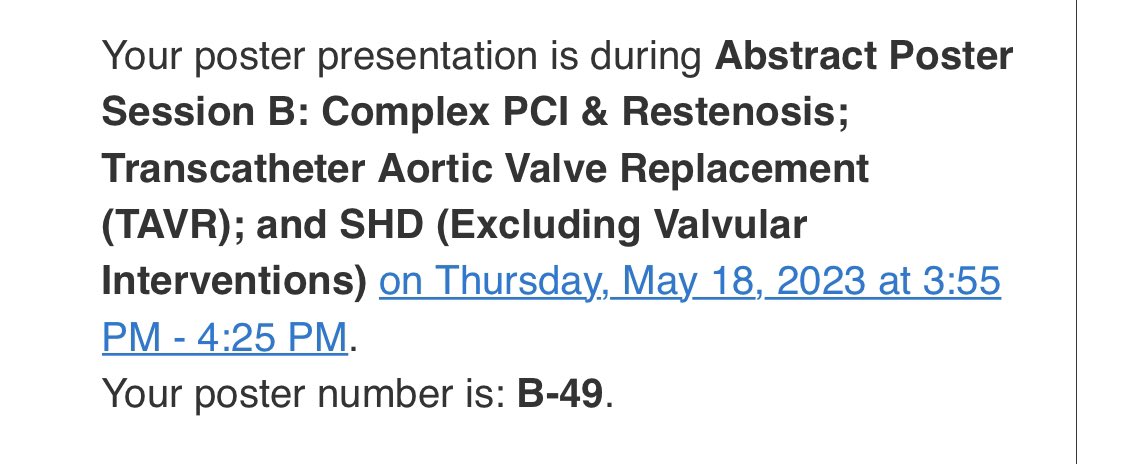 Looking forward to connecting with colleagues and mentors at @SCAI Annual Conference in #Phoenix. Please stop by at my poster presentation regarding #TAVR in #MAC patients meta analysis on May 18 at 3:55 PM at B-49.