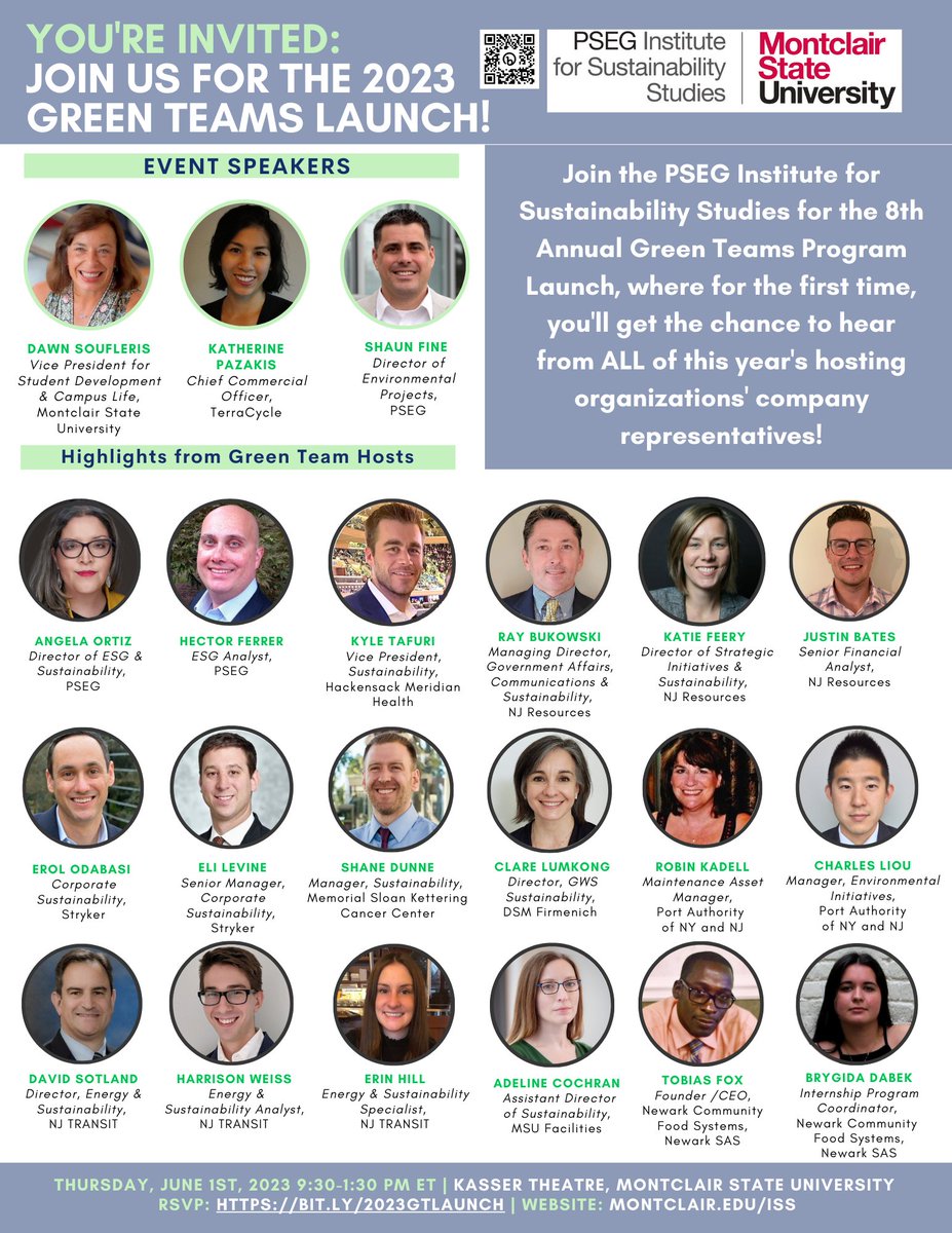 For the first time ever, at the 2023 #GreenTeams #Launch #Event, attendees will hear from the hosting #organizations directly and learn about the #projects #students will be conducting!

RSVP here: bit.ly/2023GTLaunch

#PSEGISS #2023GreenTeams #GTlaunch2023 #sustainability