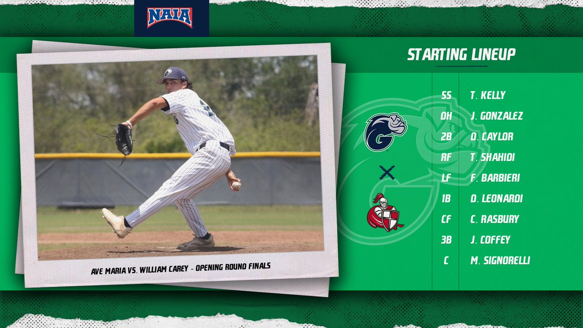 Ave Maria Athletics (@gyrenes) on Twitter photo BSB - Two wins from the World Series.
<a href="/GyreneBaseball/">Ave Maria Baseball</a> will send out this lineup tonight against William Carey, as the Gyrenes look to force the Opening Round to a winner-take-all game tomorrow in Hattiesburg! BSB - Two wins from the World Series.
<a href="/GyreneBaseball/">Ave Maria Baseball</a> will send out this lineup tonight against William Carey, as the Gyrenes look to force the Opening Round to a winner-take-all game tomorrow in Hattiesburg!