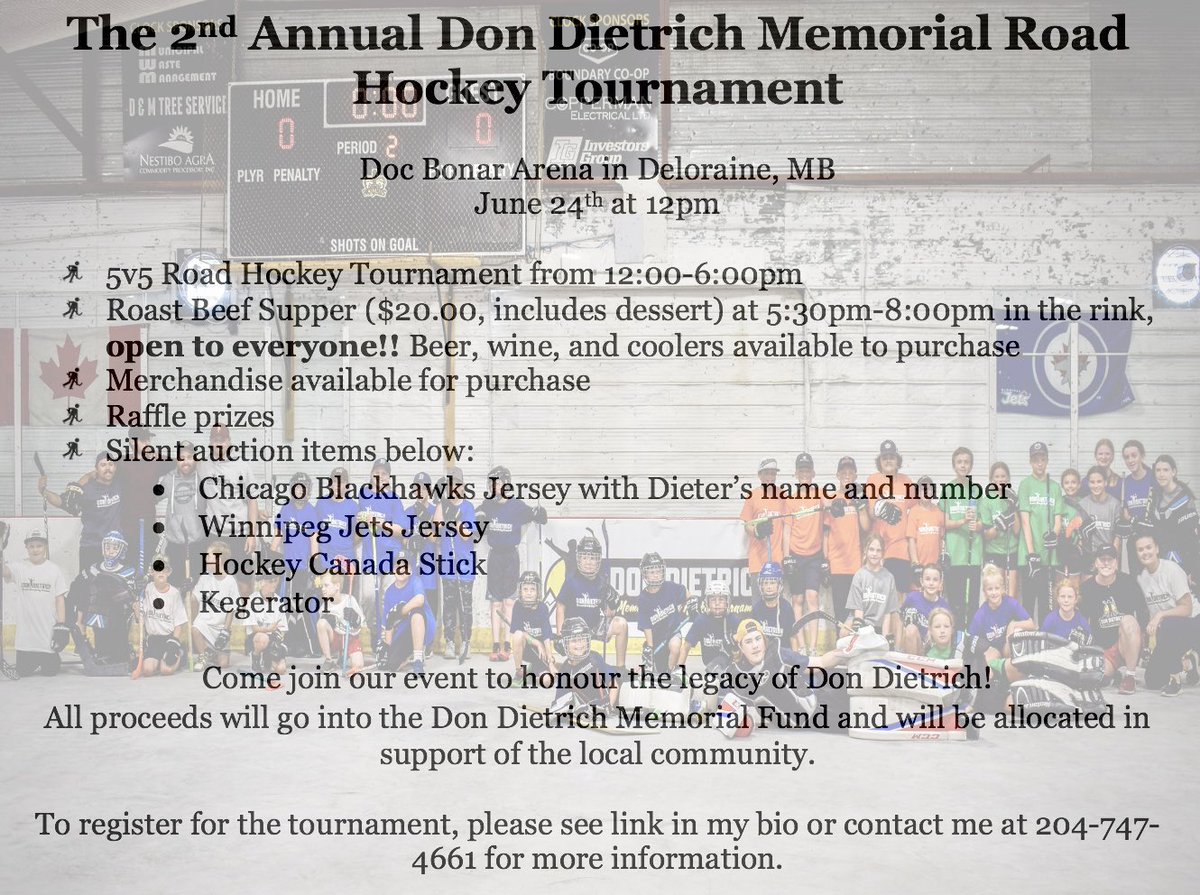 We are just over a month away from the 2nd Annual Don Dietrich Memorial Road Hockey Tournament! To sign up and get more information, visit the link in my bio or contact me. Deadline to register is May 29th. I can’t wait to gather once again to celebrate Don’s life!