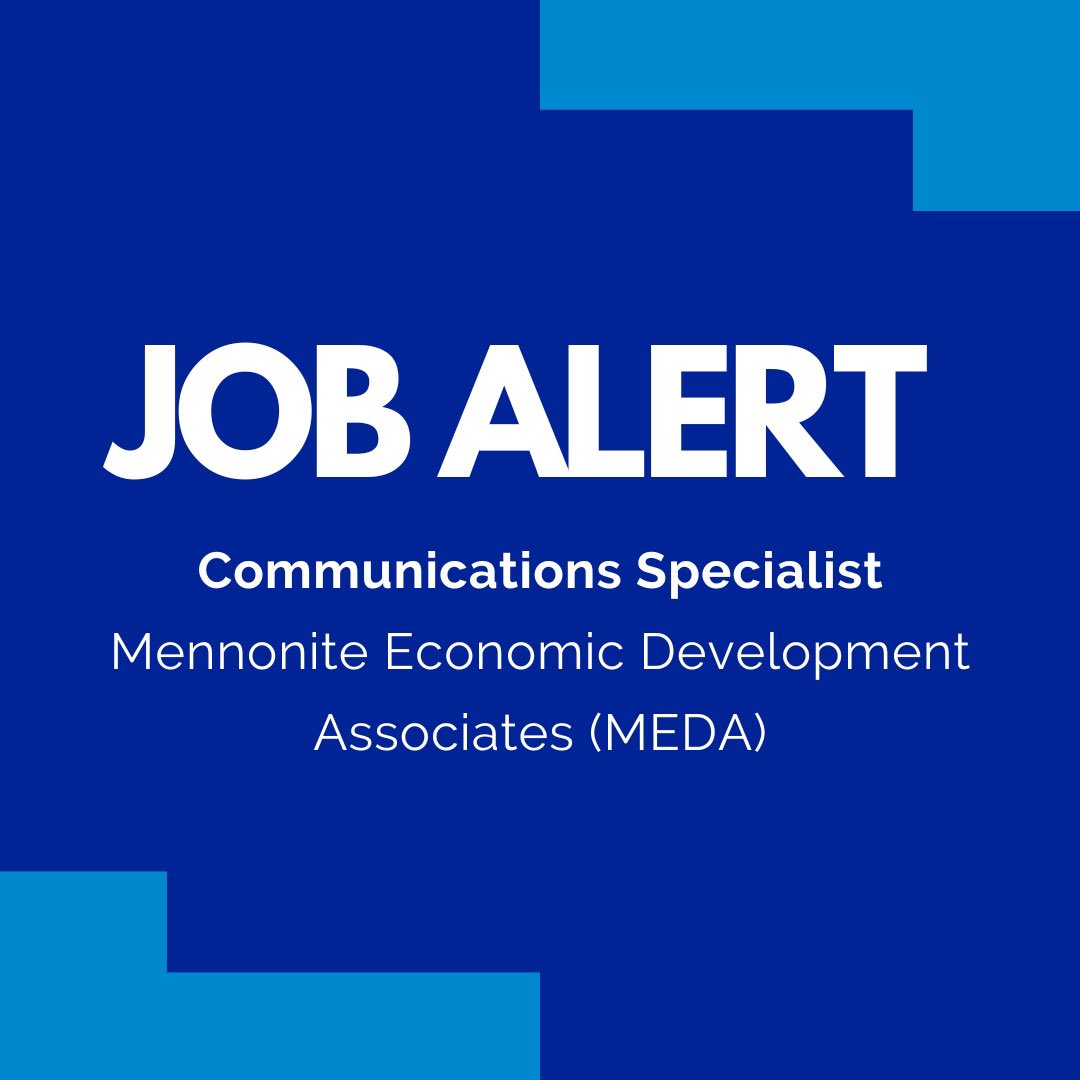 JOB ALERT: Mennonite Economic Development Associates (MEDA) is looking for a Communications Specialist to join their dedicated and talented Corporate &amp; Creative Communications team in their mission to create business solutions to poverty. 
Apply here: iabcwaterloo.com/careers-1/2023…