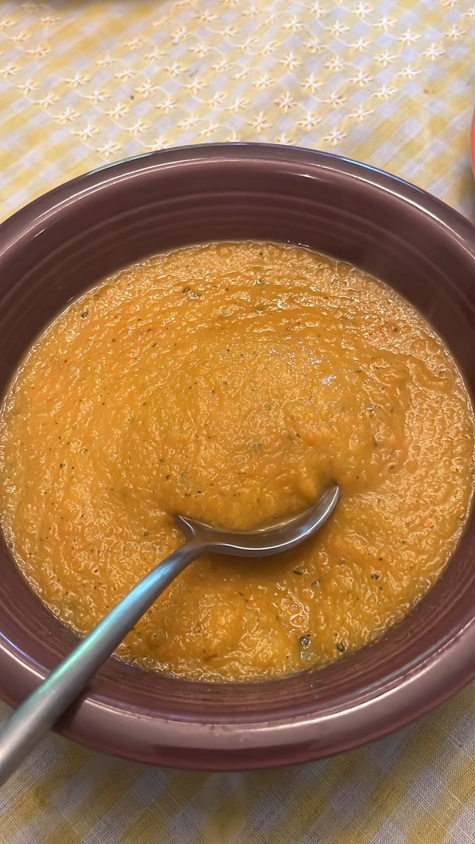 Homemade butternut squash soup by my wife. Nom.