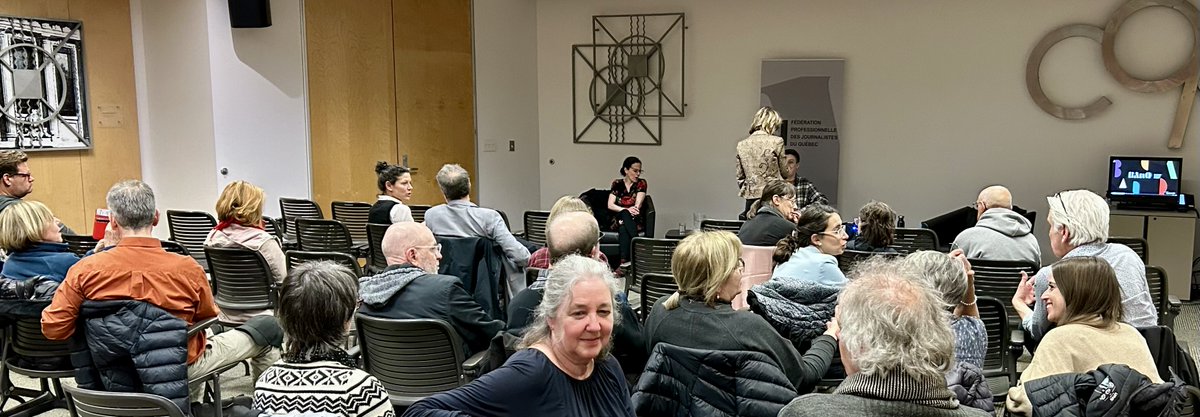 Vous étiez nombreux et nombreuses à assister à l’activité « Au cœur du quotidien de journalistes : écoute publique et discussion sur le journalisme », présentée hier, à la Grande Bibliothèque, dans le cadre des Semaines de la presse et des médias.
semainedelapresse.com/fr/programmati…