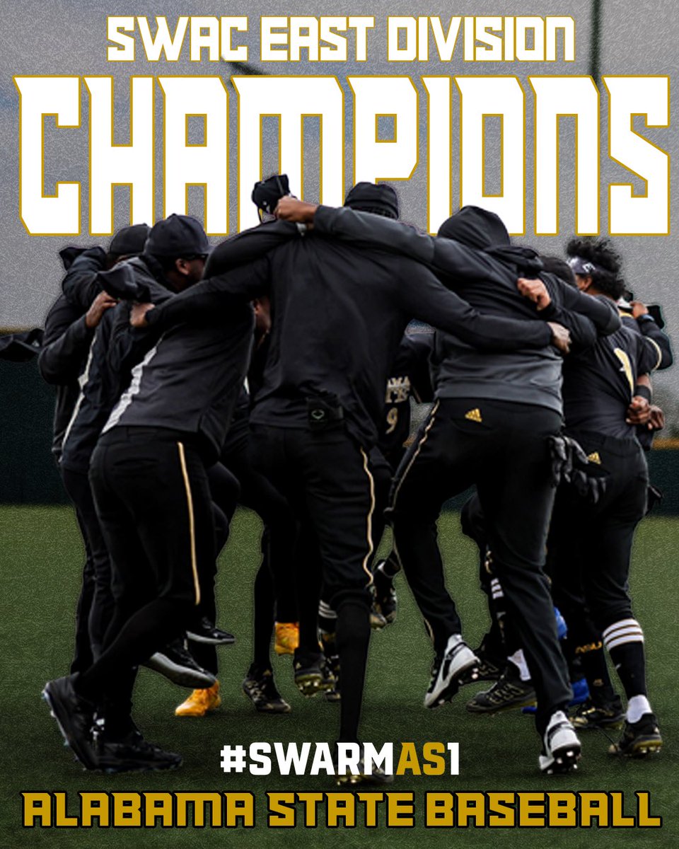 Bama State Athletics (@bamastatesports) on Twitter photo Congratulations to <a href="/BamaStateBB/">Alabama State Baseball</a> for winning the <a href="/theswac/">Southwestern Athletic Conference</a> East Division! ⚾️💪
#IAMSWAC | #SWARMAS1 Congratulations to <a href="/BamaStateBB/">Alabama State Baseball</a> for winning the <a href="/theswac/">Southwestern Athletic Conference</a> East Division! ⚾️💪
#IAMSWAC | #SWARMAS1