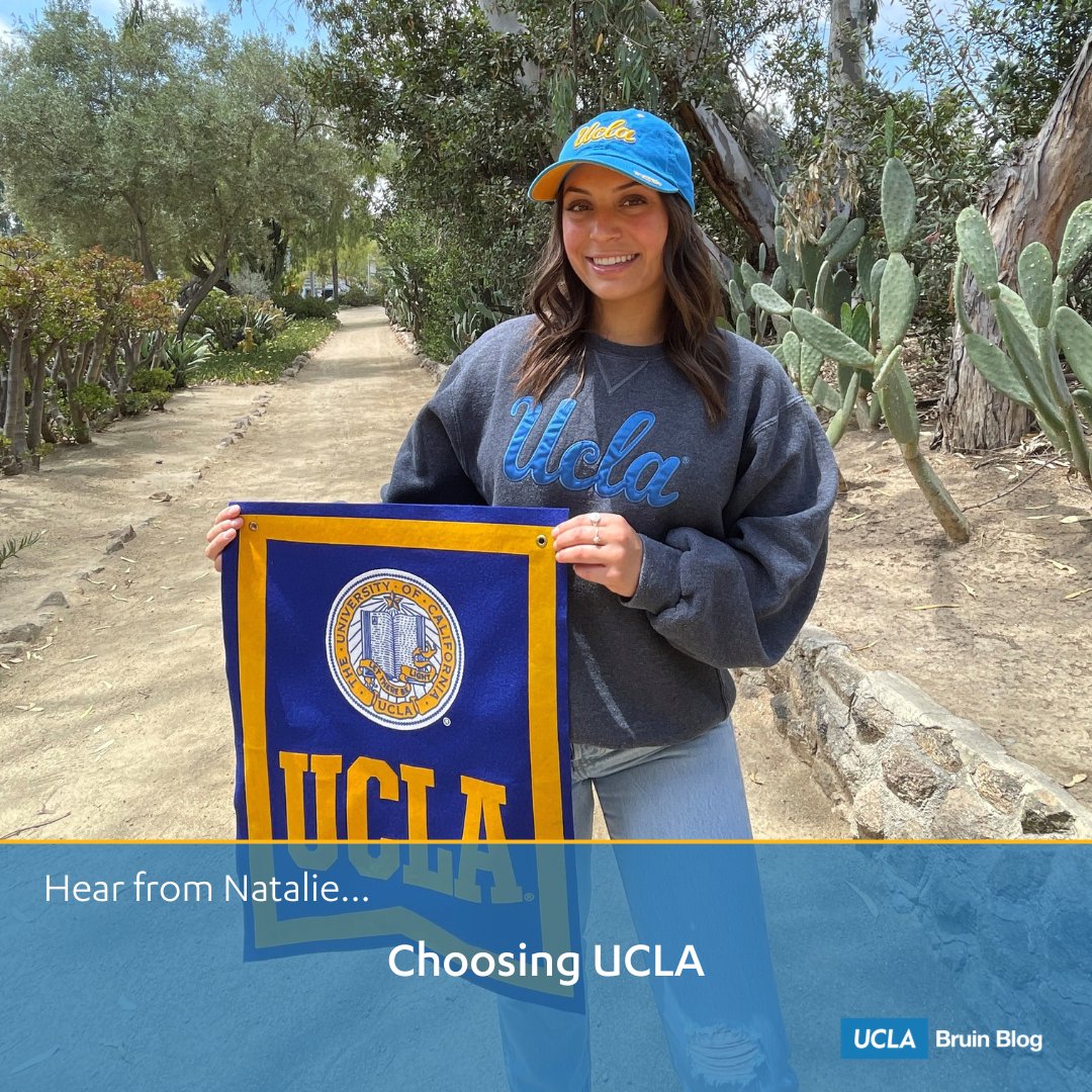 UCLAAdmission's tweet photo. Read about Natalie's transfer experience in today's #BruinBlog ✏️ 💻 🐻 https://t.co/NuEW4hULRX

Hi! Congratulations on your admission to UCLA! My name is Natalie, and I transferred from Mira Costa College in North County, San Diego! https://t.co/ONrMwFCXYz