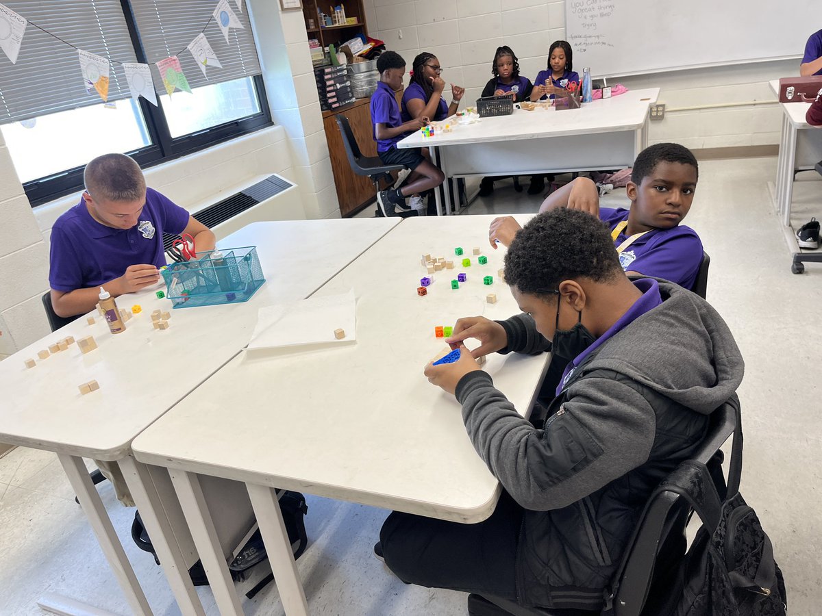 MrsH_Pierre's tweet photo. Sixth graders designed a puzzle cube today in STEM. Students will replicate their module using tinkercad next class period. #littleschoolbigheart #becauseweareWEST #PLTW https://t.co/U6MxyMGMka