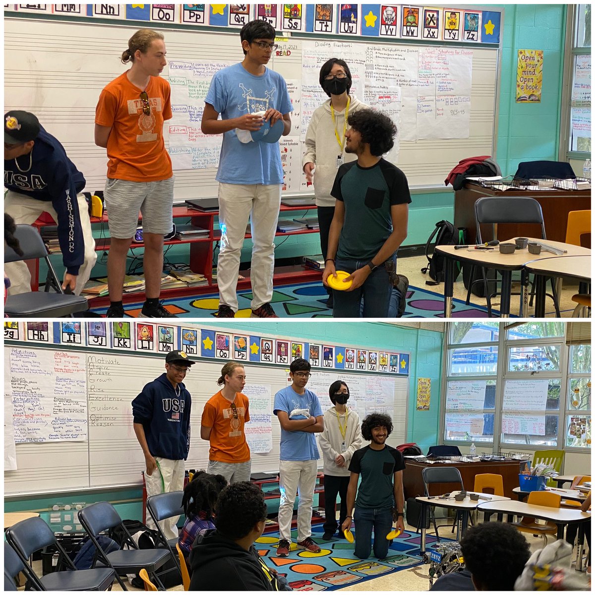 CarnegieRhinos's tweet photo. Students from the CVHS Robotics Club brought their world competition robots to 3rd and 4th grade students at @macgregores today to demonstrate what they could do and give each student the chance to drive or interact with the robots. They were inspired! @HoustonISD https://t.co/qX2HohTc4r