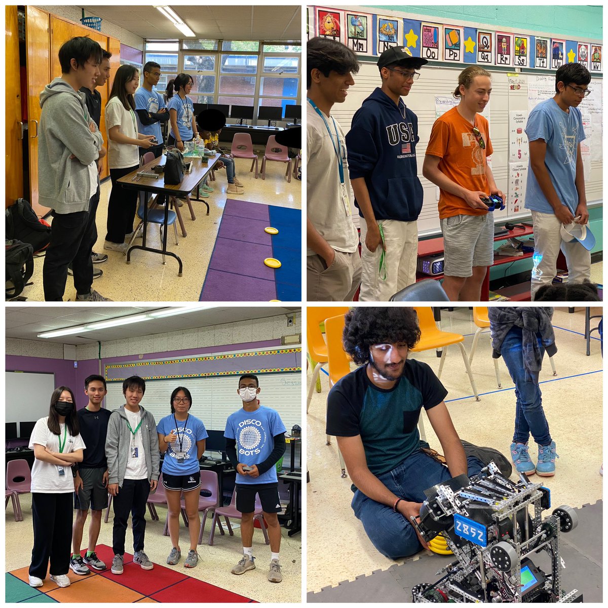 CarnegieRhinos's tweet photo. Students from the CVHS Robotics Club brought their world competition robots to 3rd and 4th grade students at @macgregores today to demonstrate what they could do and give each student the chance to drive or interact with the robots. They were inspired! @HoustonISD https://t.co/qX2HohTc4r