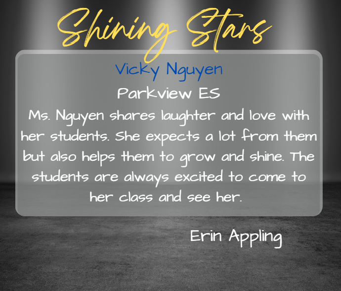We are so proud of our first year teachers! Keep shining bright!

Vicky Nguyen at <a href="/ParkviewKISD/">Parkview Elementary</a>