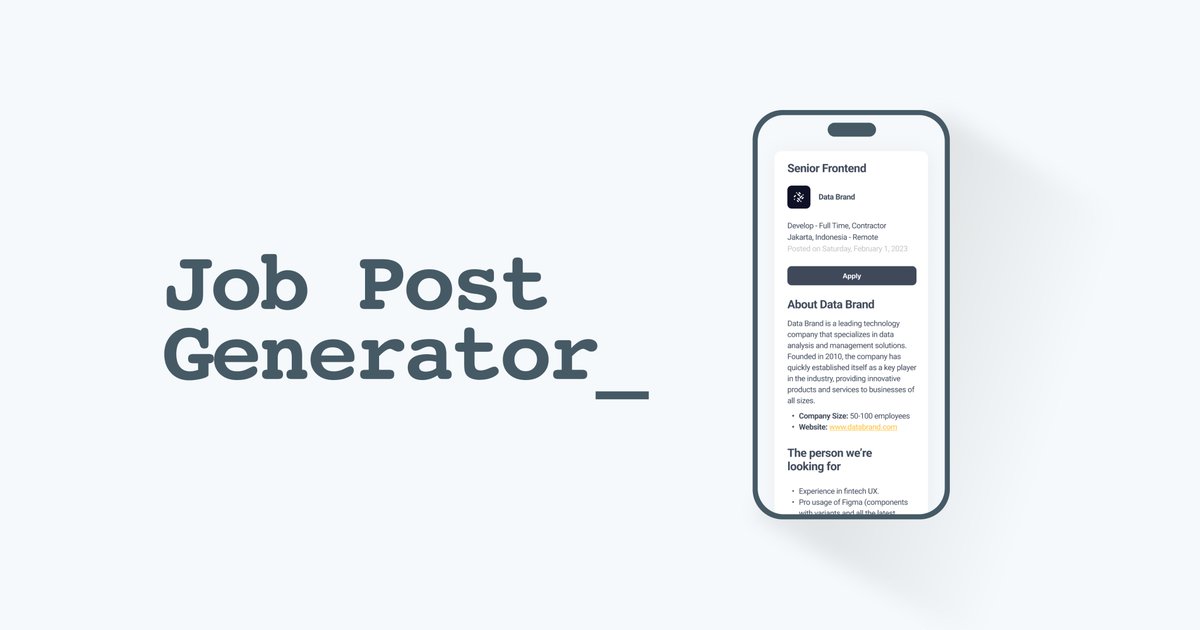 WomxnFreelancer's tweet photo. Attention all recruiters and #HRprofessionals: The #WomxnFreelancer team is proud to introduce our latest FREE tool - the AI-powered Job Post Generator! Check it out at https://t.co/YGiT2Dn5at and don't forget to upvote. Let us know what you think! #Recruitment #HRTool https://t.co/7G2qcTox0E