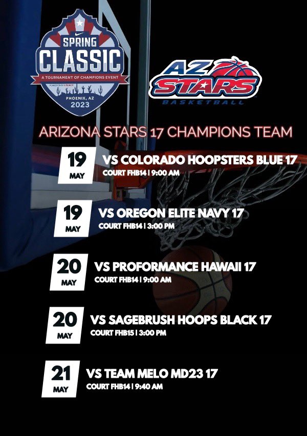 Arizona Stars Champions League Schedule at Nike Spring Classic! <a href="/CalStars/">CalStars</a> <a href="/niketoc/">Nike Tournament of Champions</a>