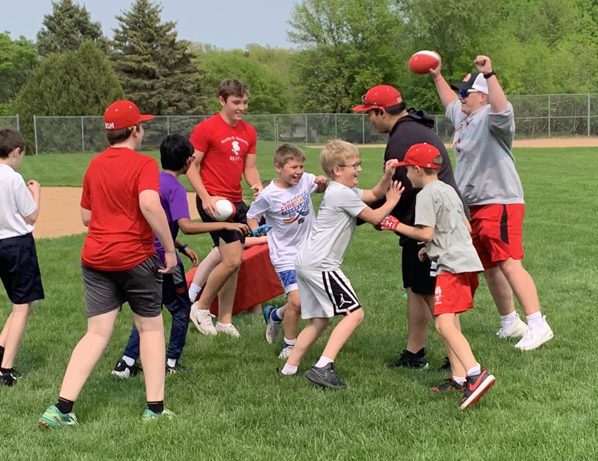 So much much fun putting on a football clinic for the kids of Holy Name of Jesus School in Wayzata.  #Family!