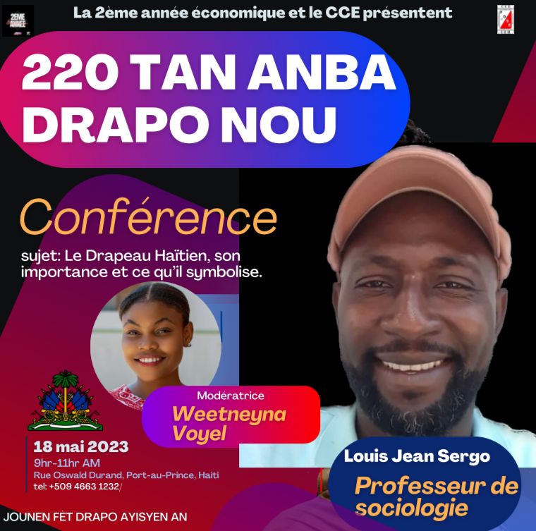 LucksonCHERY77's tweet photo. Vous êtes cordialement invité(e) à vous joindre à nous demain à la Faculté de Droit et des Sciences Économiques (FDSE) pour célébrer les 220 ans d'existence de notre drapeau. Nous espérons vivement votre présence à cet événement spécial. https://t.co/SohL7hK3iZ