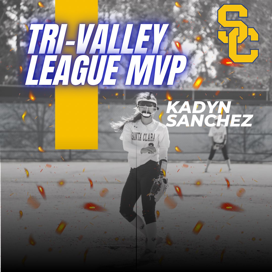 Tri- Valley League MVP goes to our Freshman (C) Pitcher Kadyn Sánchez! <a href="/KadynSanchez08/">Kadyn Sanchez 2026</a> <a href="/vcspreps/">VCS Preps</a> 

Just in 8 league games with only 52 innings pitched and 200 batters faced she had 72 K’s. With an ERA of 0.66 

While also batting .516 in league at the plate #gosaintsgo
