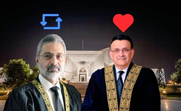 عوامی سروے۔۔۔۔
عمر عطا بندیال ❤
قاضی فائز عیسی 🔁
تمام لوگ اپنے رائے کا اظہار ضرور۔کریں