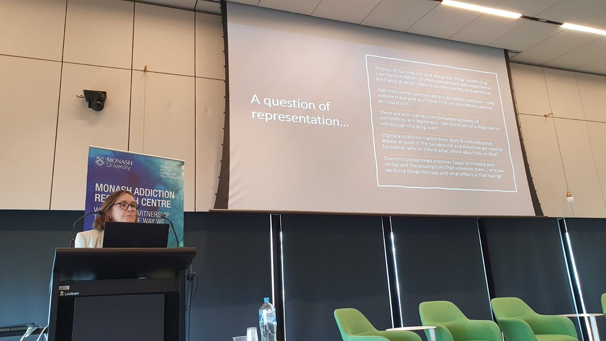 DrSuziNielsen's tweet photo. The complexity for ppl who use drugs in policy spaces is immense..  .@Annie_Madden_  "are you enough of a drug user.. or too much? Are stories that are not of recovery acceptable?" Consider what is at stake when we ask ppl with lived experience to share their stories. #marc2023 https://t.co/5jNfiVxkoj