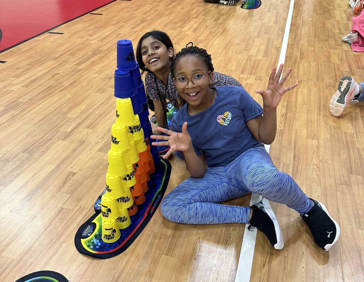 Cup stacking can get a little crazy!🤩 (5th grade class - going to miss these kids when they go off to middle school!)