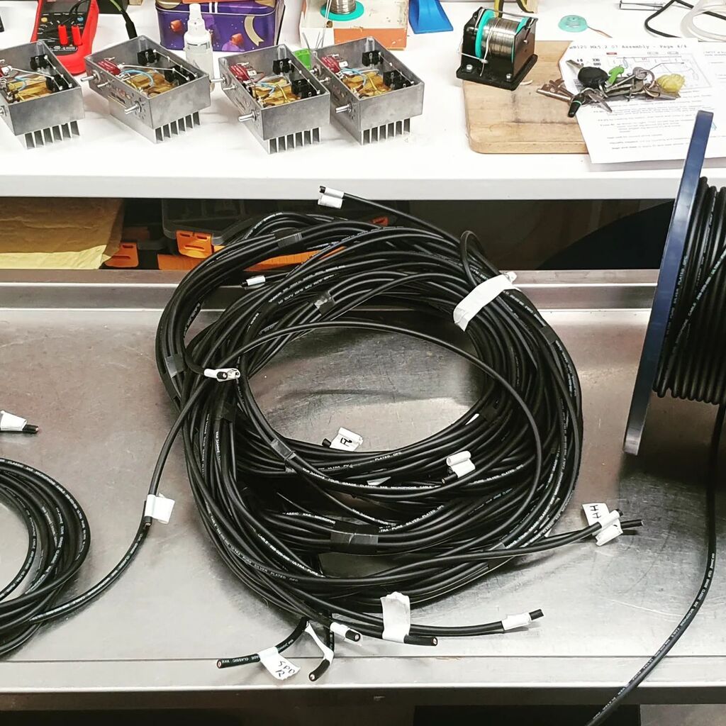 Making up drum looms for a super famous band and legendary artist. Supremely exciting stuff! #audiostorm #seanmandrake #drumloom #cableloom #multicore #customcables
