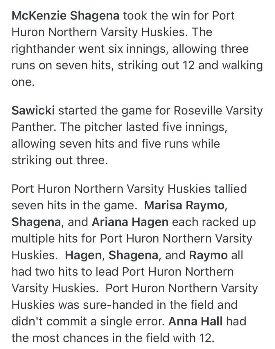 PhnSoftball's tweet photo. Game 2, Huskies defeat Roseville 5-3. https://t.co/XVdVKeVZBK