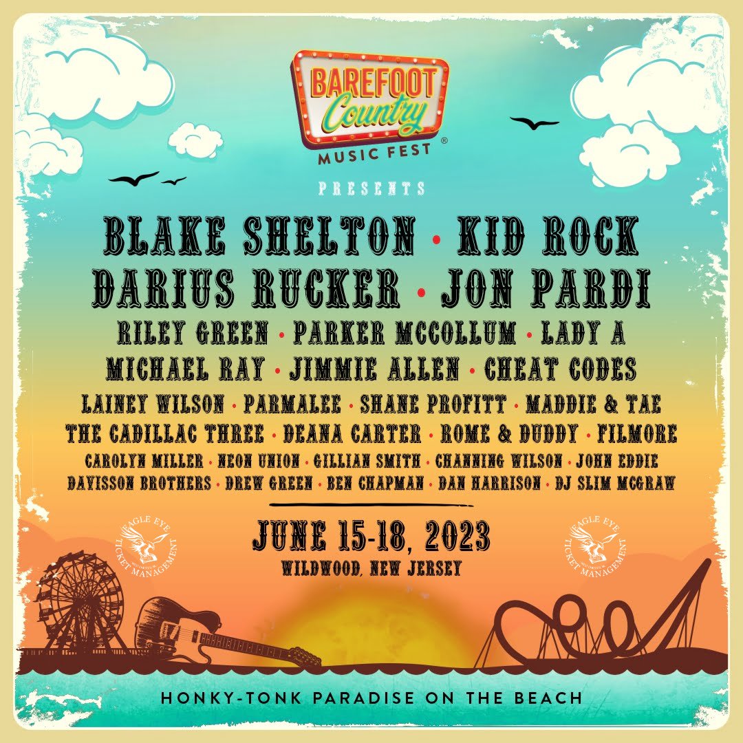 Get ready to kick off your shoes and dance the night away at the Barefoot Country Music Festival! 

Visit bit.ly/3MeuyfH to secure your tickets! 🎟️

📲(484) 841-6840

#BarefootCountryMusicFestival #CountryMusic #SummerEvents #LiveMusic #Concerts #TicketSales