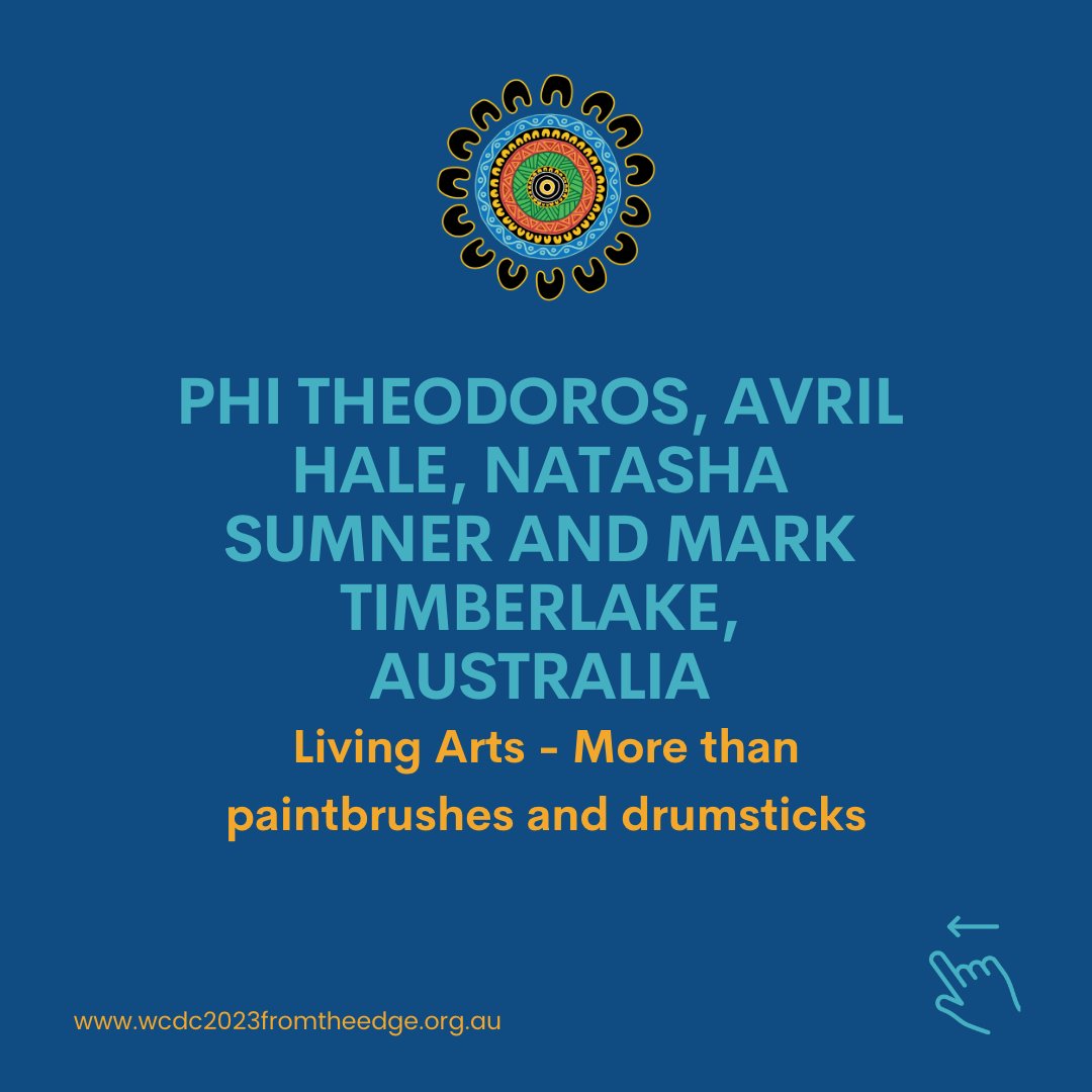 Our #WCDC2023 program is live! Continuing with Day 1, on the waterfront... 11:45am | 20th June - Phi Theodoros, Avril Hale, Natasha Sumner & Mark Timberlake, Life Without Barriers (@LWBAustralia), Australia Learn more - wcdc2023fromtheedge.org.au/program/ #IACD #ABCD #CommunityDevelopment