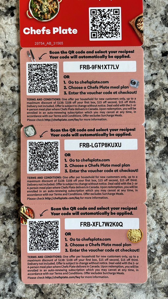 clarkmunroe_'s tweet photo. Hey y’all! If anyone is interested in getting into Chef’s Plate for a free box of food, here’s some codes on the house! #SharingIsCaring #ChefsPlate https://t.co/epcAtV5HEy
