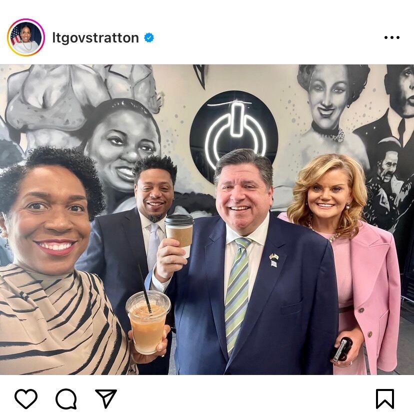 Thank you very much for supporting small businesses! The Lt. Gov. Julianna Stratton and  Gov. JB Pritzker stopped by Momentum Coffee - North Lawndale. 

We hope to see you soon at one of our locations!

#ignitespaces #illinoisgovernor #momentumcoffeechicago #chicagosbest #powerup