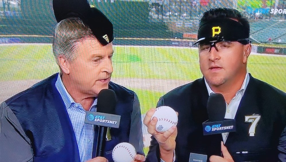 gbrowniepoints's tweet photo. Nope. We refuse to take any credit for today's offensive explosion. Thanks anyway @Pirates @MattCapps55 #RallyCapp #Lucky7s #sportscoatinsideout #OversizedBaseballs #Headband #FlipDowns #SaltOverOnWrongShoulder https://t.co/deL2SpbBxB