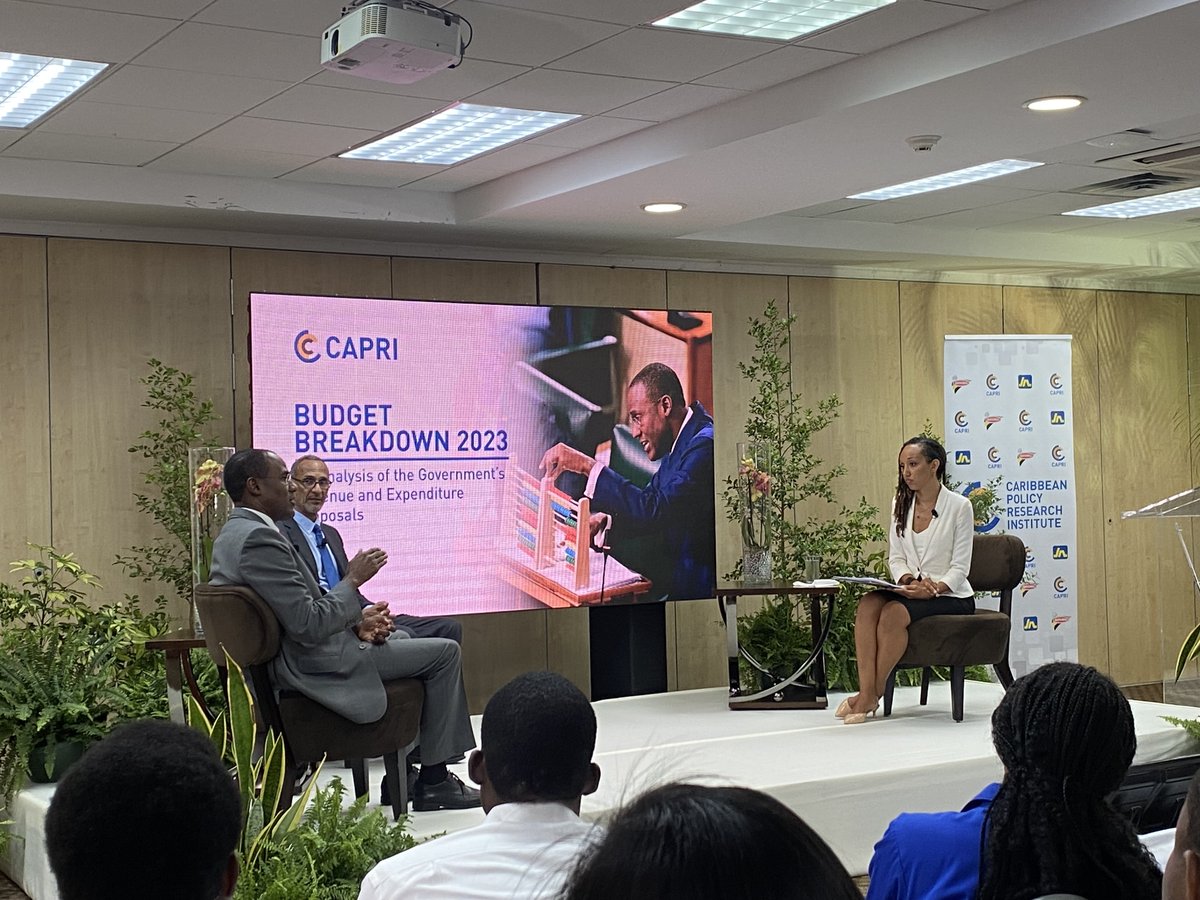 CAPRI's Director of Strategy, <a href="/yentyl_w/">Dr. Yentyl Williams</a>, poses questions to panellists of the Budget Breakdown launch. 

Submit your questions at sli.do using event code CAPRI. 

#capricaribbean #takingreponsibility #budget2023 #informed #research #policychangers #report #launch