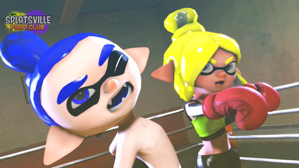 Goldie vs Drew (OC by @thig_d)

It seemed like drew was gonna win this match considering goldie was weaker than him, but with one punch to the gut she managed to strike down her opponent
#SFM #Splatoon3 #boxing #boxinggirl