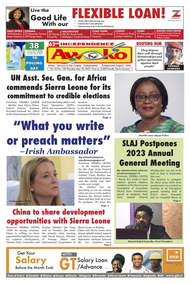 awokonewspaper's tweet photo. We have upgraded and will soon deploy the new app ... Download the app on your phone ... https://t.co/rbgdXP47E0β¦β¦β¦β¦ ... For iPhone go to Apple Store and search for Awoko e-paper https://t.co/NSOg9QTpWy #SierraLeone #SaloneTwitter #Freetown #BoTown #Makeni https://t.co/F9Z5L5oTNv