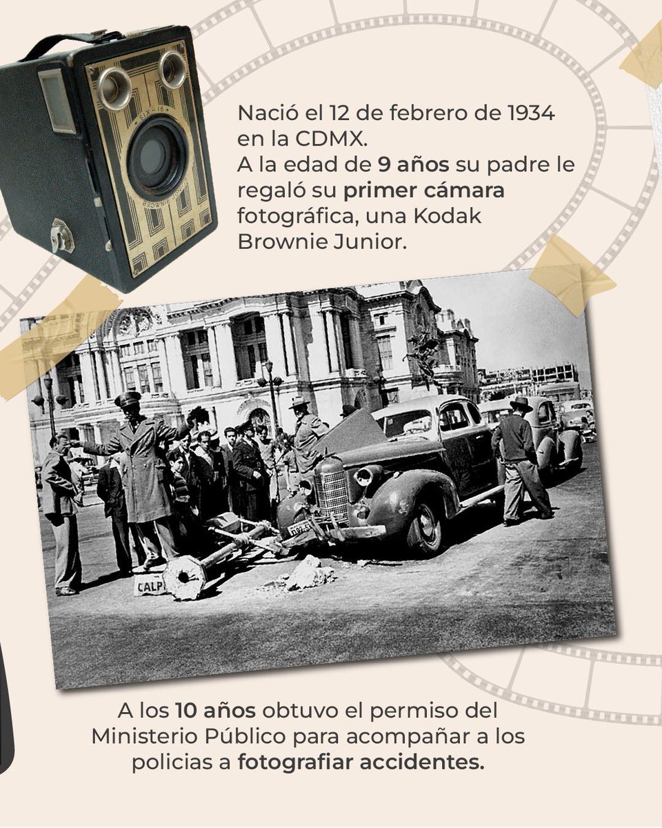 CC_LosPinos's tweet photo. La @cultura_mx te invita a conocer la exposición El Ojo Infinito de Enrique #Metinides y descubrir su visión única de la Ciudad de México a través de las historias que quedaron inmortalizadas en su cámara.
📍Cabaña 1
📆Martes a domingo
⌚️11 a 18 h
🎟️#EntradaLibre https://t.co/NvM4bvZ6I1