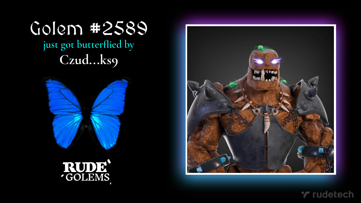RudeRework's tweet image. A Rude Golem just changed it's appearance! 🦋😱 #RudeRework #RudeGolems