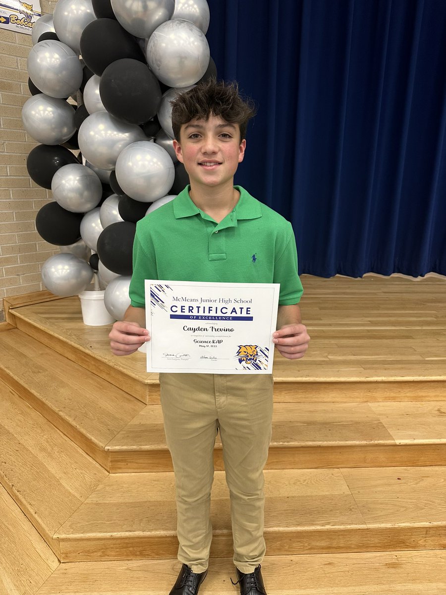 Cayden received a Certificate of Excellence in KAP Science this year! 💚I am so proud of him and all of his hard work! But wait, how do I already almost have an 8th grader?!? 🥹@mc_mcmeans @katyisd