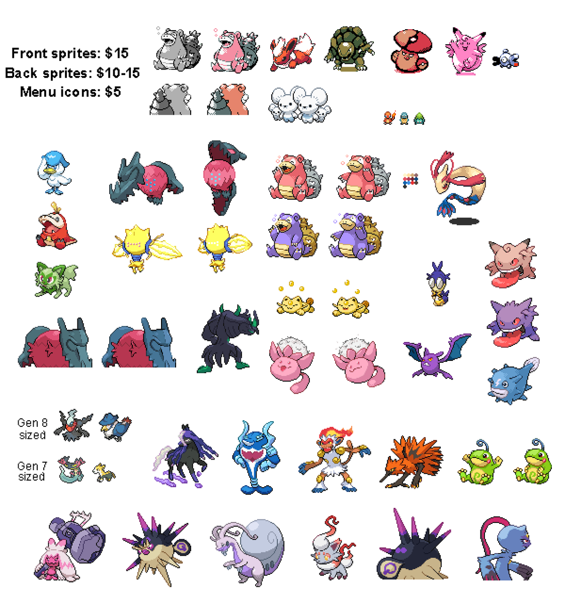 TravisComm's tweet image. I know we're halfway into the month, but I'm now freed up to open commissions here on Twitter too! DM with proper reference and we can bring your Fakemon into your game😀(or just make some cooler sprites for existing mons)