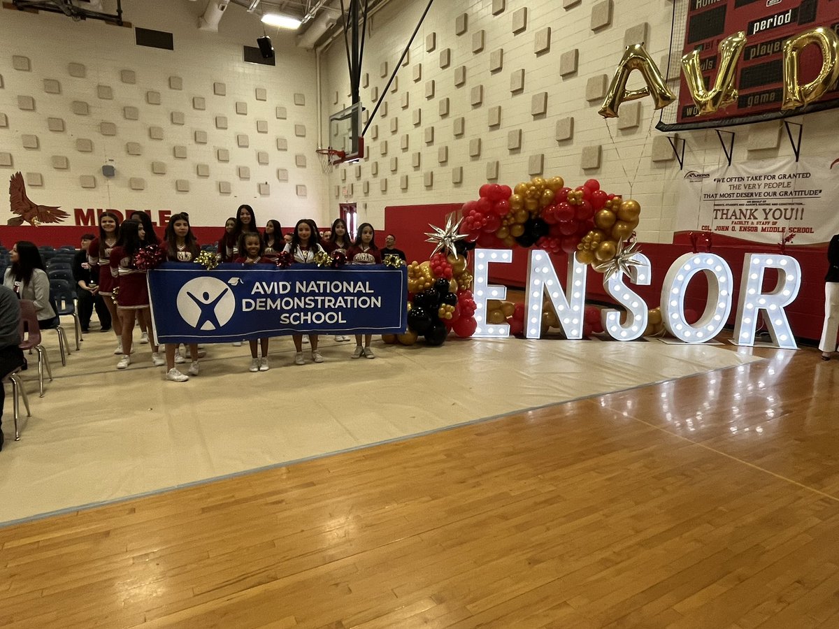 “We Are Ensor” and now we say “We Are AVID!”  Congratulations to all our faculty, staff, and scholars for being part of becoming an AVID National Demonstration School!  #WeAreEnsor #Teamsisd #AVID