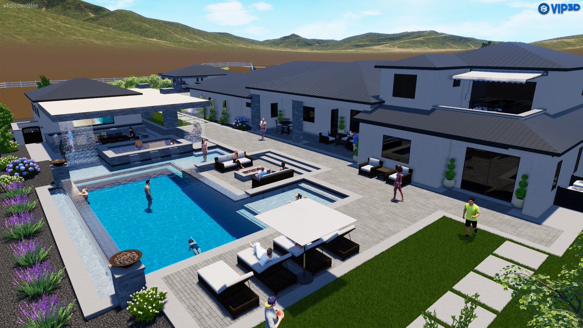Swooning over this modern design!  

#landscapedesign #pool #modernpool #backyard #BBQ #spa #moderndesign #structurestudios