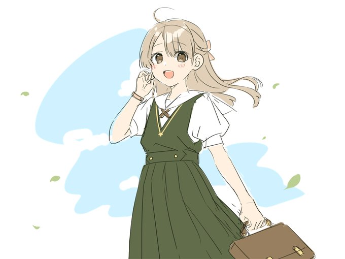 「briefcase brown hair」 illustration images(Latest)