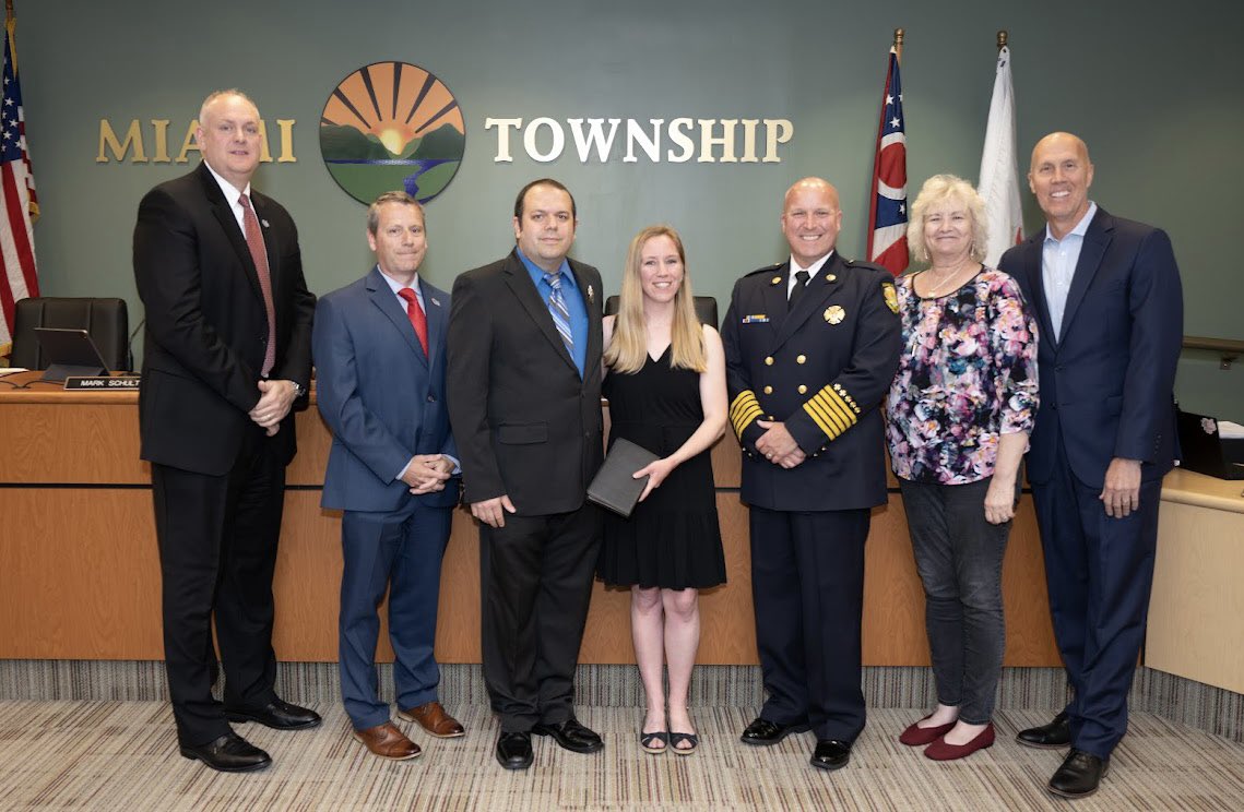 MiamiTwp FireEMS (@miamitwpfd) on Twitter photo Last evening was a busy night of badge pinning at the <a href="/MiamiTwpOH/">Miami Township OH</a> trustees meeting.
Alex Beltran is our newest full-time ff/medic
Bob Foppe promoted to Battalion Chief
Joe Stoffolano promoted to Division Chief.
Please join us in congratulating all three in their new positions. Last evening was a busy night of badge pinning at the <a href="/MiamiTwpOH/">Miami Township OH</a> trustees meeting.
Alex Beltran is our newest full-time ff/medic
Bob Foppe promoted to Battalion Chief
Joe Stoffolano promoted to Division Chief.
Please join us in congratulating all three in their new positions.