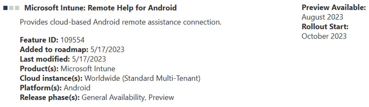 rnabmitra's tweet image. #Intune #RemoteHelp for #Android Devices is scheduled for 2308 in August 2023