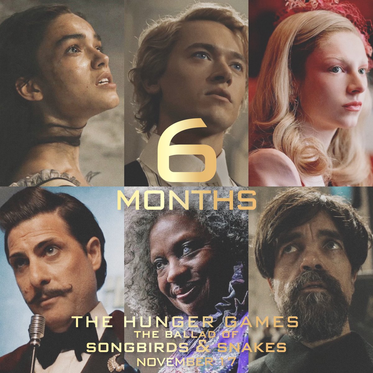 panempropaganda's tweet image. Today marks 6 MONTHS until weโll be watching The Hunger Games: The Ballad of Songbirds and Snakes in theaters on November 17th! ๐ฟ๐๏ธ๐ ๐๐ผ
