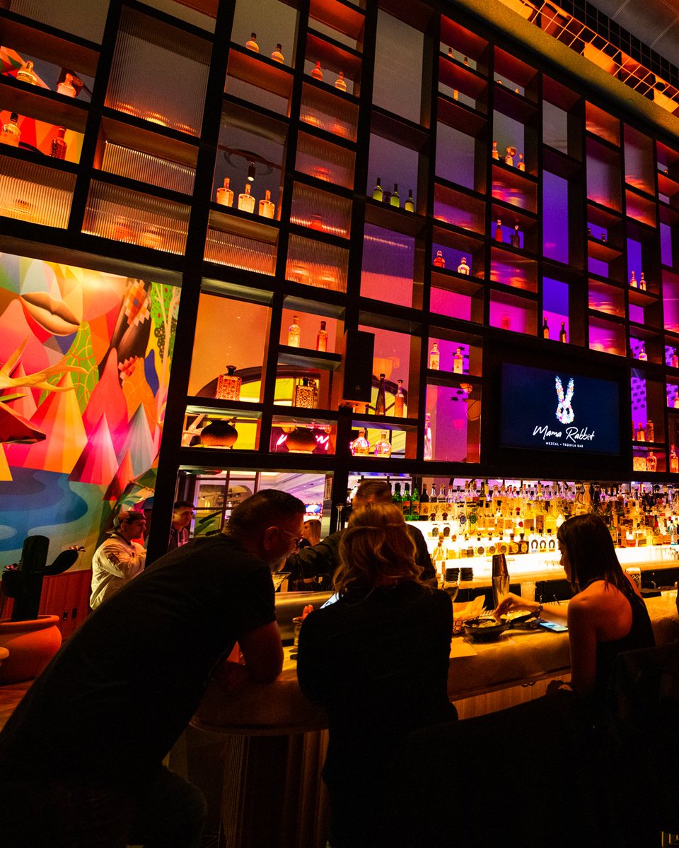 drinkmamarabbit's tweet photo. A mezcal lover's paradise, where the shelves are adorned with bottles of liquid artistry. Dive into a world of smoky sophistication @parkmgm https://t.co/yx4GJ5e4PP