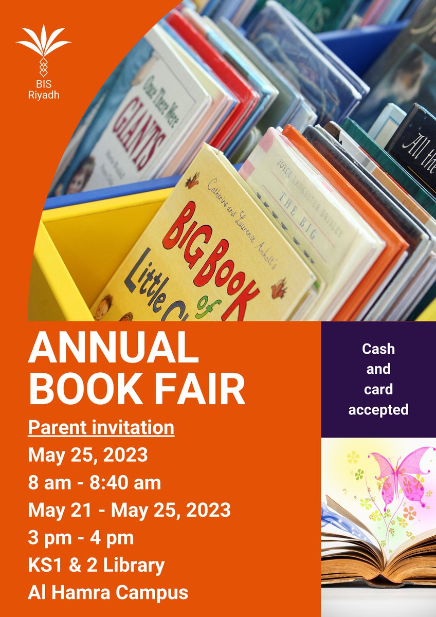 BISRLibrary's tweet photo. @bisriyadh Al Hamra Parents are invited to come and visit the Bookfair to stock up on some great reads for the summer holiday.📚🔖 #readingcommunity #readingforpleasure https://t.co/U19oWOKXDz