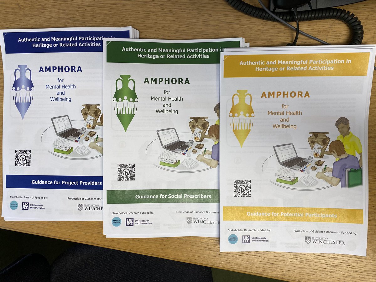 PaulEverill's tweet photo. Excited to be discussing our @AMPHORA_MHWB guidelines for delivery of public mental health/ wellbeing benefits delivered via active engagement in heritage. @K_J_Burnell &amp; I are looking forward to welcoming colleagues from heritage, public health &amp; voluntary sector to @_UoW today https://t.co/p8QldWGjYd